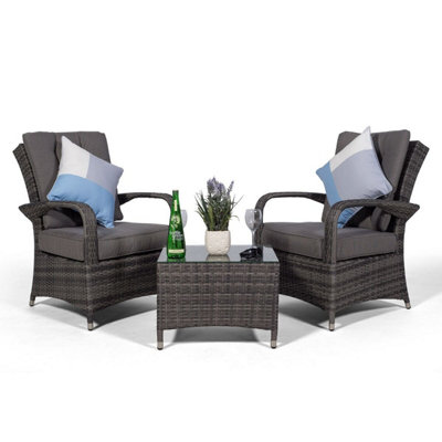 Giardino Arizona 2 Seat Garden Lounge Chair SetGrey from B&Q