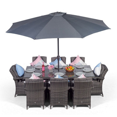 That's Furniture Arizona Rectangular 8 Seater Rattan Patio Dining SetGrey from B&Q