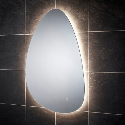Sensio Mistral Curved Wall-Mounted Bathroom Illuminated Contemporary Colour-Changing Mirror (H)80Cm (W)55Cm from B&Q