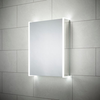 Sensio Ainsley Wall-Mounted Illuminated Mirrored Bathroom Cabinet With Shaver Socket (W)564mm (H)700mm from B&Q