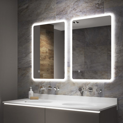 Sensio Libra Rectangular Wall-Mounted Bathroom Illuminated Contemporary Colour-Changing Mirror (H)50Cm (W)39Cm from B&Q