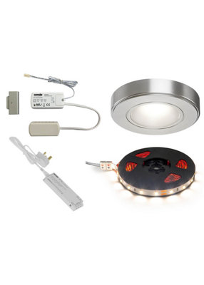 Sensio Pantry Stainless Steel Effect Mains-Powered Led Variable White Cabinet Strip Light Ip20 from B&Q