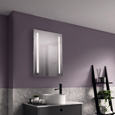 Sensio Kai Rectangular Wall-Mounted Bathroom Illuminated Contemporary Mirror (H)70Cm (W)50Cm from B&Q