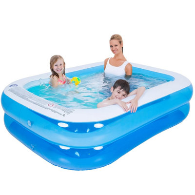 Splosh Inflatable Family Swimming PoolLarge Rectangle Kids Paddling 2 M X 1.5 MEasy To InflatePools For Garden from B&Q