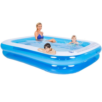 Splosh Inflatable Family Swimming Pool For KidsLarge Rectangle Paddling 2.62 M X 1.75 MEasy To InflatePools Garden from B&Q