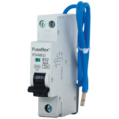 Fusebox 32A B Curve Mini Rcbo 2P 30Ma 6Ka Type ARtamb32 from B&Q