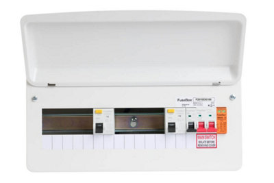 Fusebox 10 Way Dual Rcd Spd T2 (2X100A 30Ma Rcds Type A)F2010Dx100 from B&Q