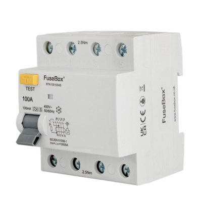 Fusebox Tpn 4P Type A Rcd 100A 100MaRta1001004S from B&Q