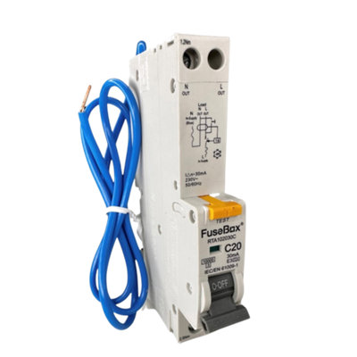 Fusebox Tpn 20A C Curve Type A Rcbo30MaRta102030C from B&Q