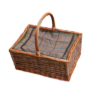 B&Q -  S025C/home Wicker Large Triple Weave Butchers Picnic Basket With Fitted Cooler