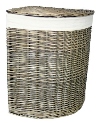 Red Hamper H034 2 Wicker Antique Wash Large Corner Laundry Basket from B&Q