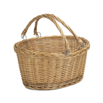 Red Hamper C019 Wicker Shopping Basket Medium Swing Handle Shopper from B&Q