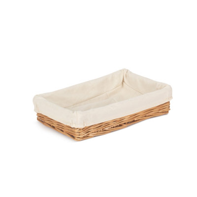 Red Hamper Pt048L Wicker Small Lined Straight-Sided Rectangular Tray from B&Q