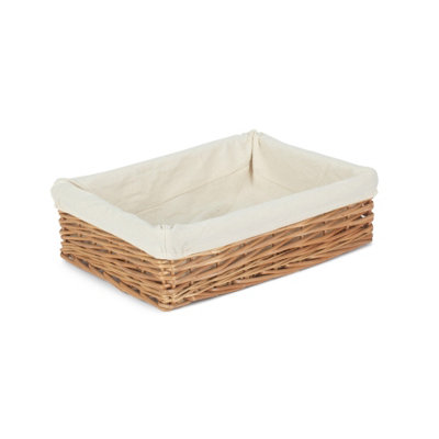 Hamper Pt050l Wicker Large Lined Straight-Sided Rectangular Tray Red