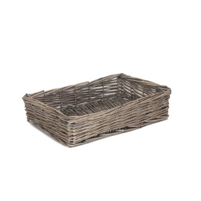 Hamper Pt077 Wicker Small Antique Wash Straight Sided Tray Red