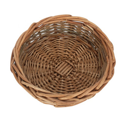 Red Hamper Pt105 Wicker Unpeeled Willow Round Tray Small