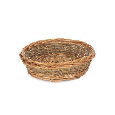 Red Hamper Pt107 Wicker Unpeeled Willow Round Tray Large