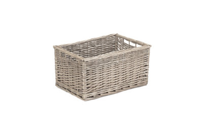 B&Q -  St019-02 Wicker Antique Wash Open Storage Basket Medium
