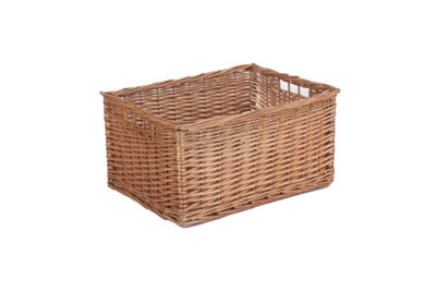 Red Hamper St018-01 Wicker Double Steamed Open Storage Basket Small
