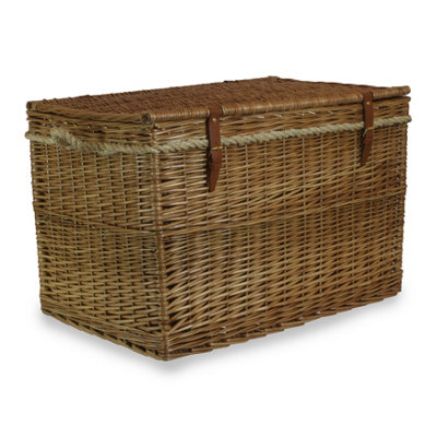 B&Q -  Eh094 Wicker Large Light Steamed Storage Hamper