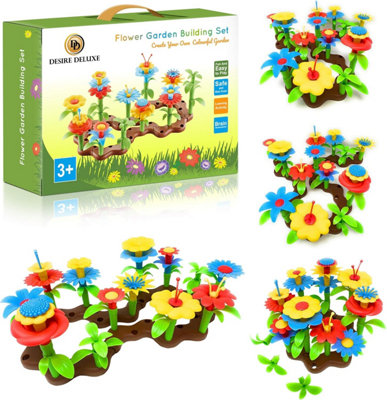 Desire Deluxe Girls Toys Flower Build A Garden Toy Building Blocks Set For BabyChildren Indoor & Outdoor Floral Arrangement For Kids 54Pc from B&Q