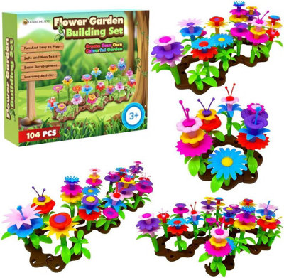 Desire Deluxe Girls Toys For 3+ Flower Garden Toy Building Blocks Set For BabyChildren Indoor & Outdoor Floral Arrangement For Kids 104Pc from B&Q