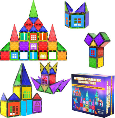 Desire Deluxe Magnetic Tiles Building Blocks Toy 42Pc - Multicolour - Image 3