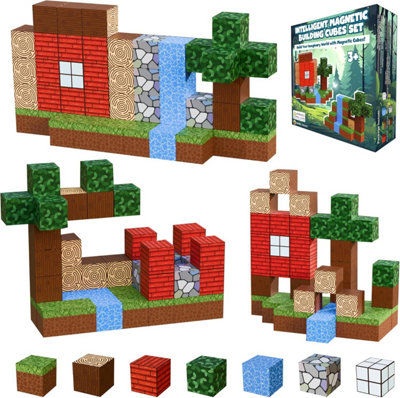 Desire Deluxe Magnetic Building Blocks Montessori Construction Cubes For 3Plus Years ToysEducational Magnetic Tiles Block For Gi from B&Q