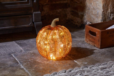 Annibells Light Up Led Pumpkin Orange Ornament  2 Designs (14947)OrangeLarge