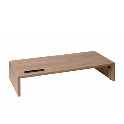 Ttap Light Oak Screen Riser With Mobile Phone HolderSingle Shelf from B&Q