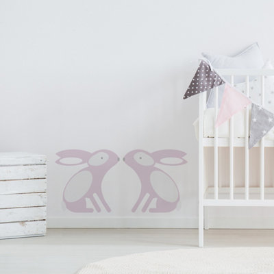 Pair Of Bunny-Wall-Stickers In Pink from B&Q