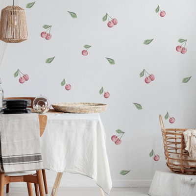 Sweet Set Of Cherry Vinyl Wall Stickers from B&Q