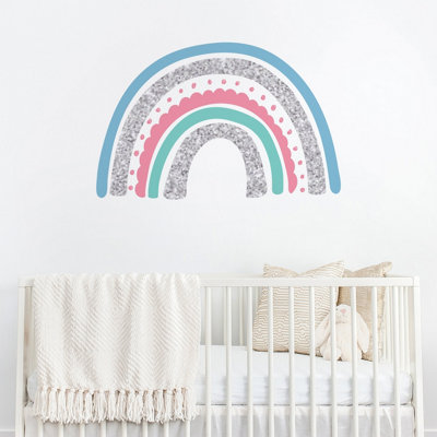 Nursery Décor Glitter Rainbow Wall Sticker from B&Q