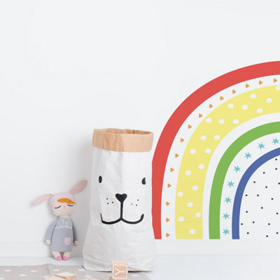  - Bright Doodle Half Rainbow Wall StickerMedium Kids Room Removable Vinyl Décor