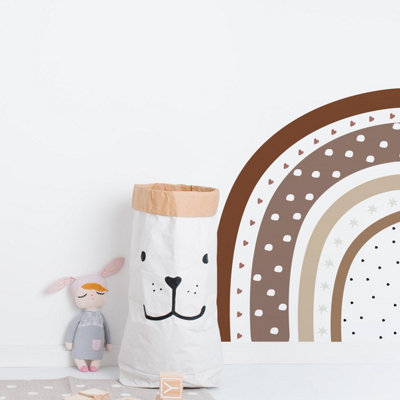  - Neutral Doodle Half Rainbow Wall StickerMedium Kids Room Removable Vinyl Décor