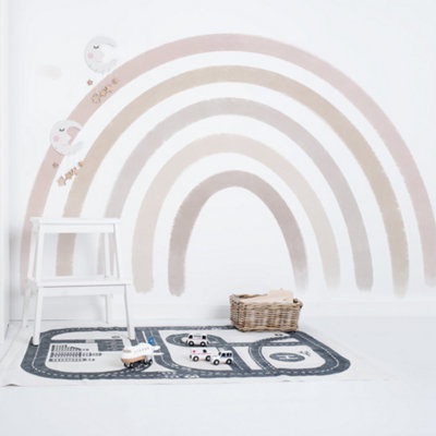 Extra Large Neutral Watercolour Rainbow Wall Sticker from B&Q