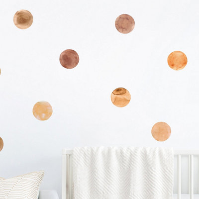  - Neutral Watercolour Dot Wall Stickers