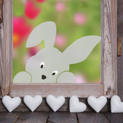 Adorable Peeping Bunny Window Sticker from B&Q