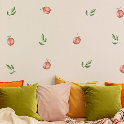 Peachy Peach Wall StickersMixed Set Of Peaches & Leaves from B&Q