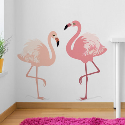 Set Of Two Flamingos Wall Stickers from B&Q