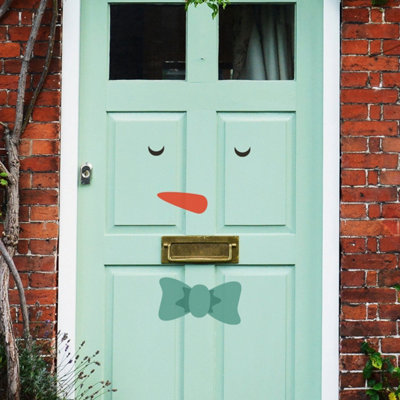  - Christmas Snowman Face Door Sticker