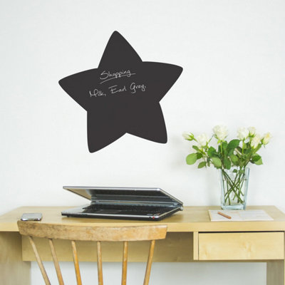 Star Chalkboard Sticker In Colour Black from B&Q