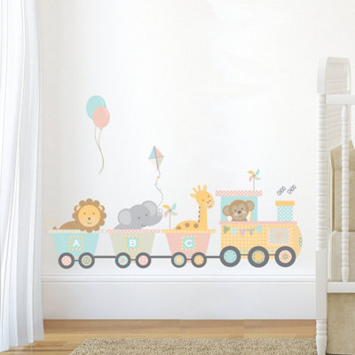 Jungle Animal Train Set Wall Sticker from B&Q