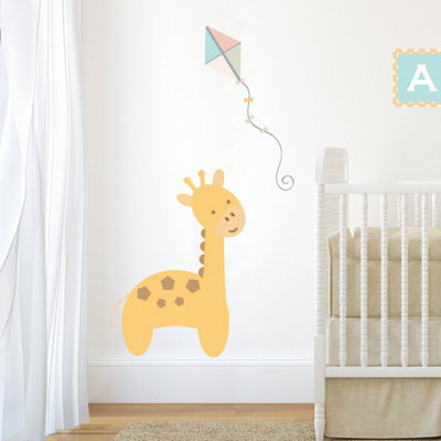 Giraffe With Kite Nursery Room Wall Sticker from B&Q