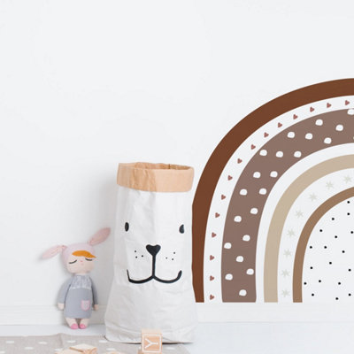  - Neutral Doodle Half Rainbow Wall StickerLarge Kids Room Removable Vinyl Decal