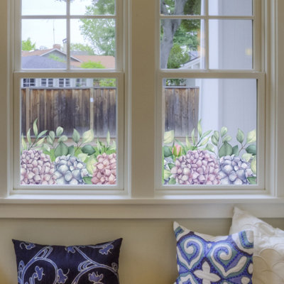 Hydrangea Window VinylRemovable Peel & Stick Vinyl Decal from B&Q