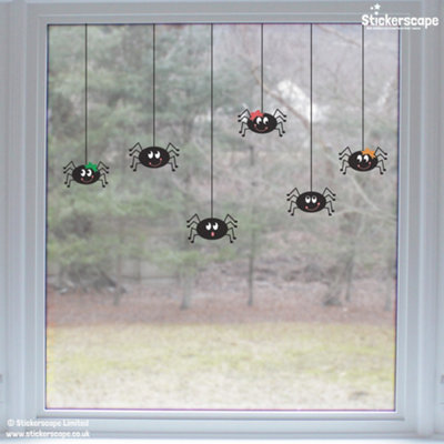 Stickerscape Halloween Spiders On A String Window Stickers from B&Q
