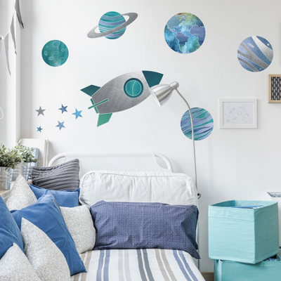 Stickerscape RocketPlanets And Stars Wall Sticker Pack from B&Q
