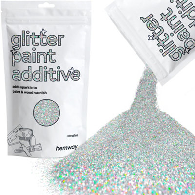 Hemway Glitter For Paint AdditiveSilver Holographic Ultrafine Size Flakes 100G Interior Exterior Mix Into Emulsion Paint from B&Q