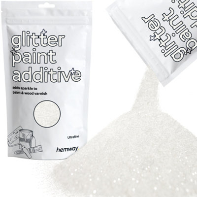 Hemway Glitter For Paint AdditiveWhite Iridescent Ultrafine Size Flakes 100G Interior Exterior Mix Into Emulsion Paint from B&Q